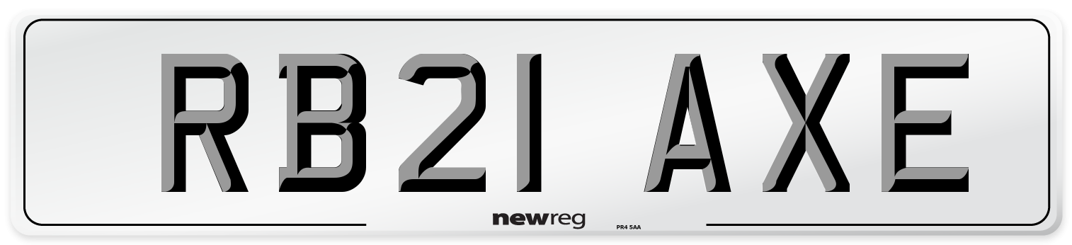 RB21 AXE Number Plate from New Reg